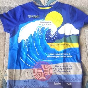 Mini Boden 7-8 year Tsunami Printed T-shirt